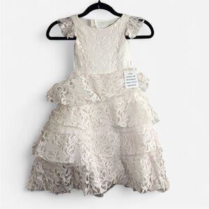 Mia Joy Joyfolie Azalea Cream Lace Tiered Dress Size 3 NWT